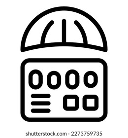 Card secured icon outline vector. Medical insurance. Patient life