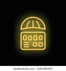 Card secured icon outline vector. Medical insurance. Patient life neon color isolated on black