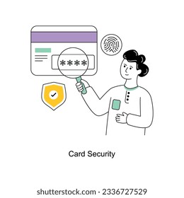 Ilustración del vector de diseño de estilo plano de seguridad de tarjeta. Ilustración de acciones