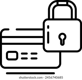 Card Security outline icon vector illustration