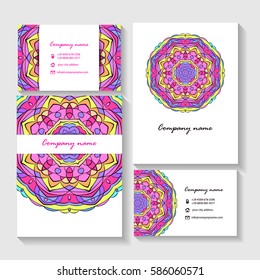 Card set with abstract background for brochure, flyer or presentations design, vector illustration