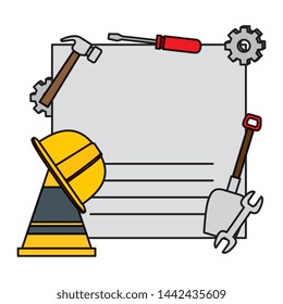card with set construction tools
