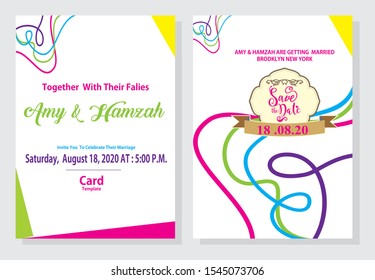 Card set with Graphic Design. Wedding Invitation Template