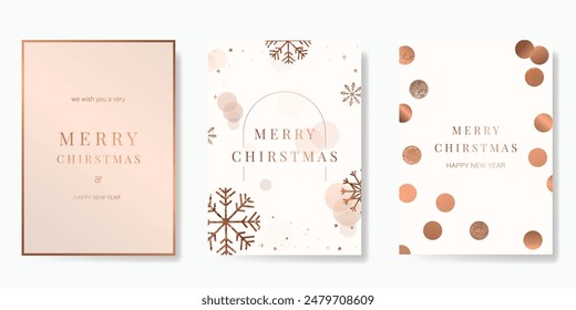 Conjunto de tarjetas de Navidades felices y feliz año Nuevo. Ilustraciones vectoriales de fondo, tarjeta de felicitación, Días festivos felices, saludo de temporada