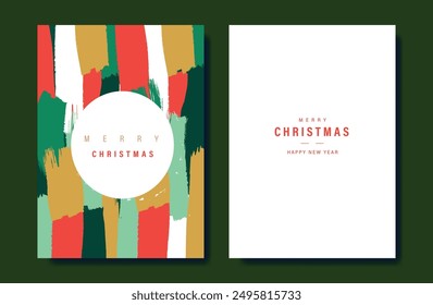 Card Set of Merry Christmas and Happy New Year. Vector illustrations for background, greeting card, Happy Holidays, season's greeting