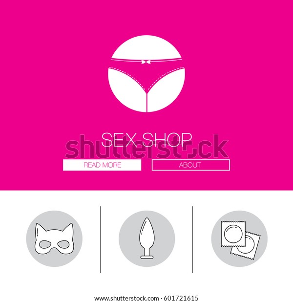 Card Sex Shop Elements Vector Illustration Stock Vector Royalty Free 601721615
