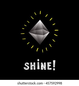 card with shining gem
