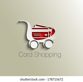 Card Shopping web icon design element. 