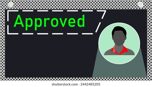 A card showing approved status of a candidate after a recruitment exam with a attached passport size photo 