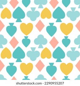 Card sign seamless pattern on white background