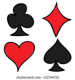 card sign vector illustration black and red on white