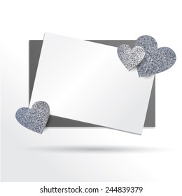 Card with a silver hearts