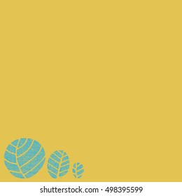 Card with simple textured hand drawn leaves  Illustrator 8 format