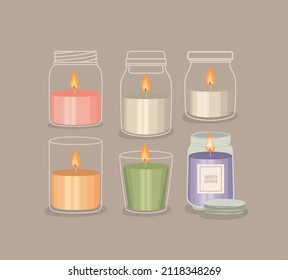 card of six candles set