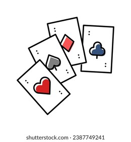 card slot game color icon vector. card slot game sign. isolated symbol illustration