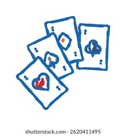 card slot game doodle icon sketch vector. card slot game sign. isolated symbol illustration