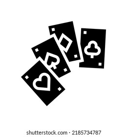 card slot game glyph icon vector. card slot game sign. isolated symbol illustration