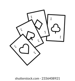card slot game line icon vector. card slot game sign. isolated contour symbol black illustration