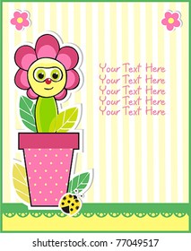 card with a small happy little flower