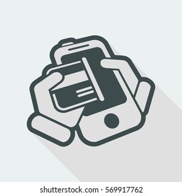 Card and smartphone icon