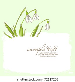 card with snowdrops and text