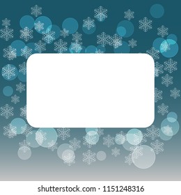 card with snowflakes and bokeh