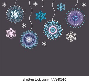 card snowflakes vector