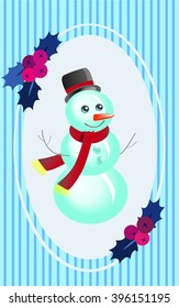 card with a snowman