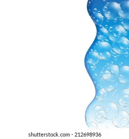 card with soap bubbles on a blue background