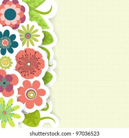 Card with some flowers in the style of the paper