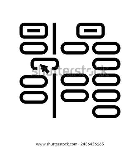 card sorting ux ui design line icon vector. card sorting ux ui design sign. isolated contour symbol black illustration