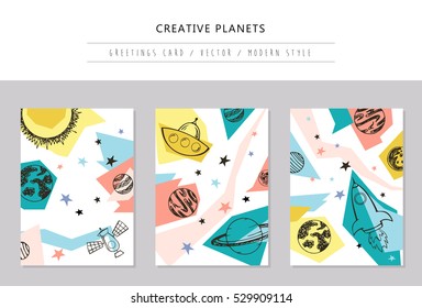 Card with space.Hand drawn.Vector illustration.