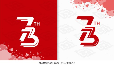 Card Special Happy Independence Indonesia 73th with red and white color background design eps 10