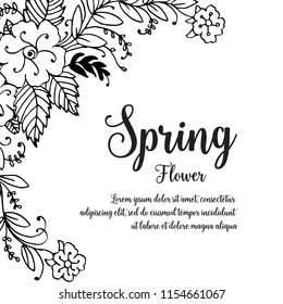 Card for spring flower design hand draw vector illustration