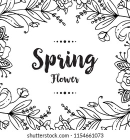 Card for spring flower design hand draw vector illustration
