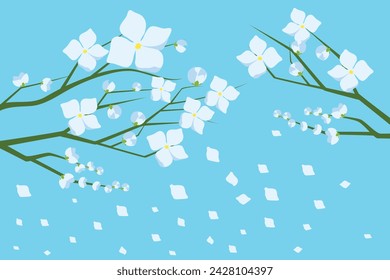  Card with spring flowers on tree branch
