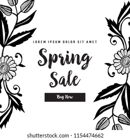 Card for spring season with floral frame vector illustration