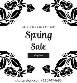 Card for spring season with floral frame vector illustration