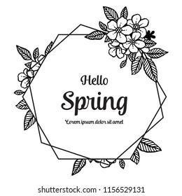 Card of spring time floral hand lettering vector illustration