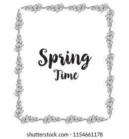 Card for spring time flower hand draw vector illustration
