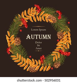Card with spruce and rowan