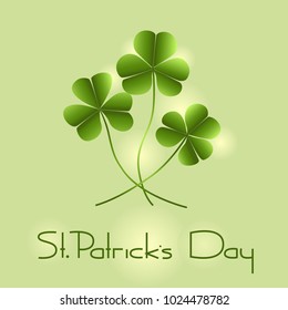 Card for St. Patrick's Day with leaves of clover