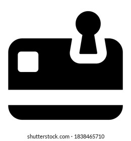Card stamp, an icon of authentic card concept in filled style 