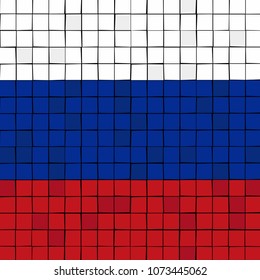 Card stunt or mosaic flag of Russia.