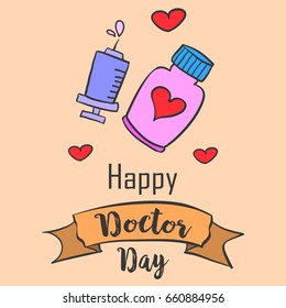 Card style for doctor day vector illustration