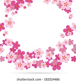 card with stylized cherry blossom and text