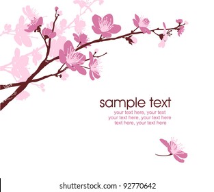 card with stylized cherry blossom and text