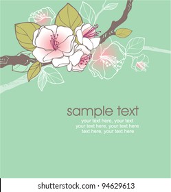 card with stylized cherry blossom and text