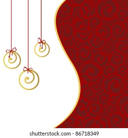 Card with stylized Christmas balls