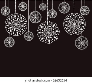 card with stylized  Christmas  snowflake